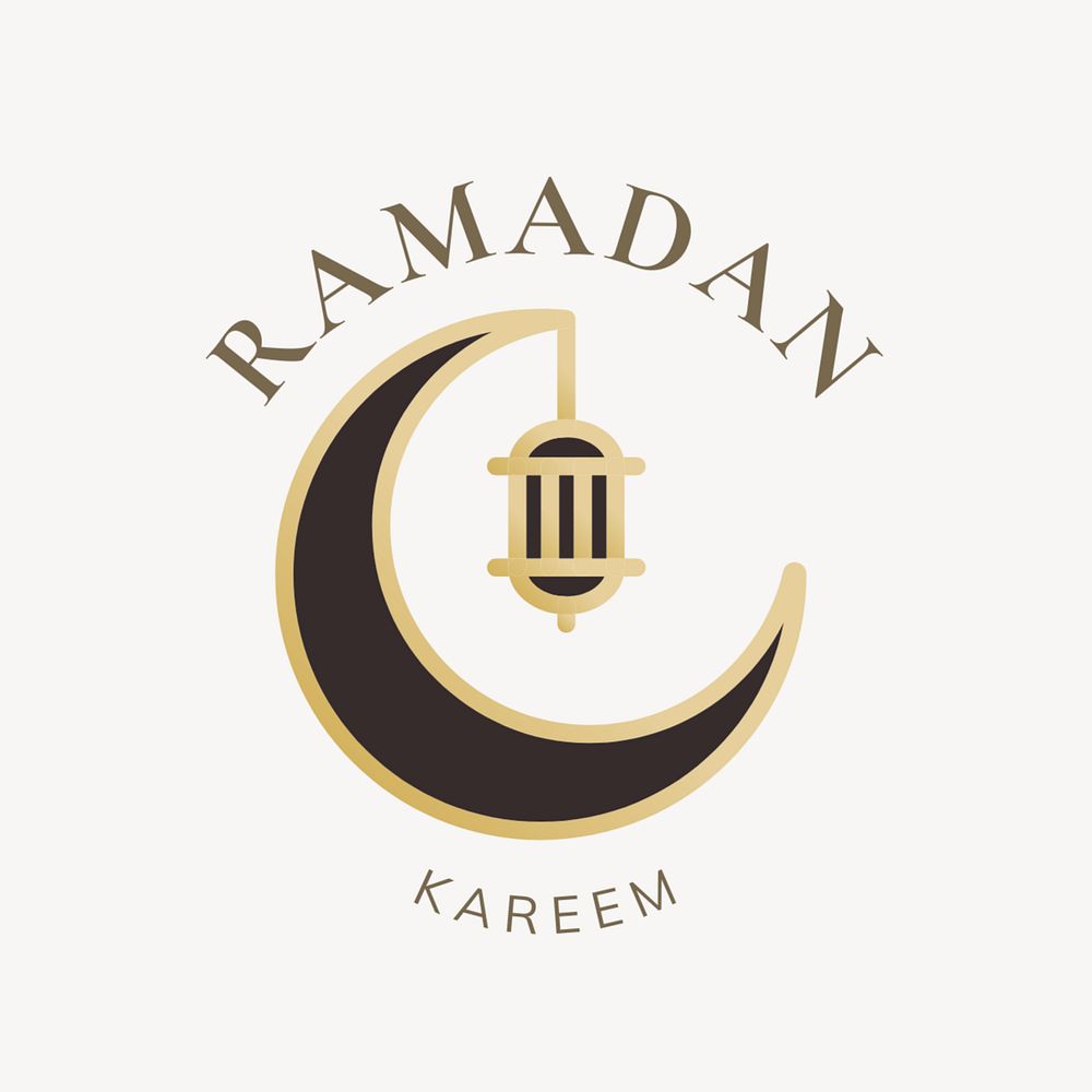 Ramadan Kareem editable logo, line art design