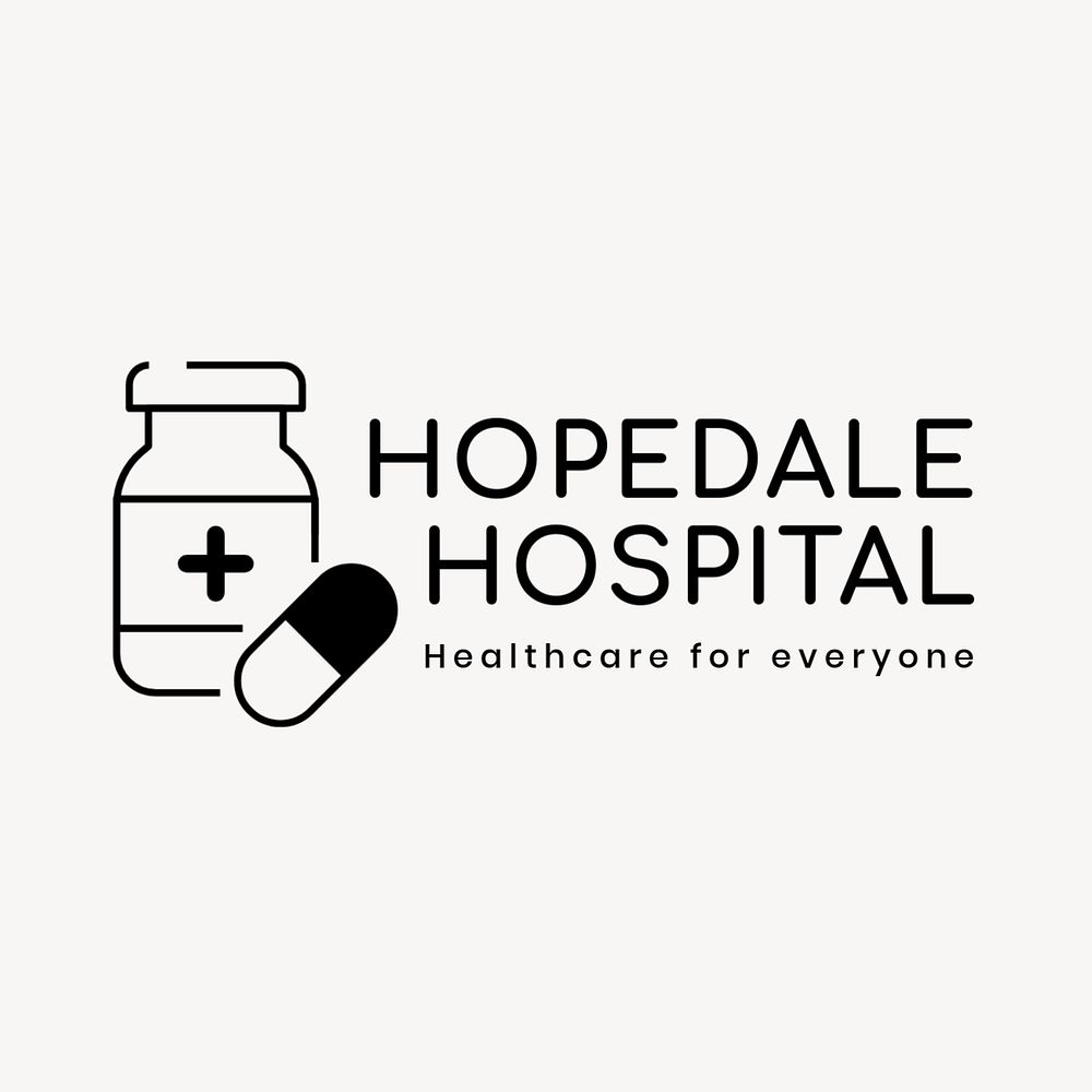 Hospital editable logo, line art design