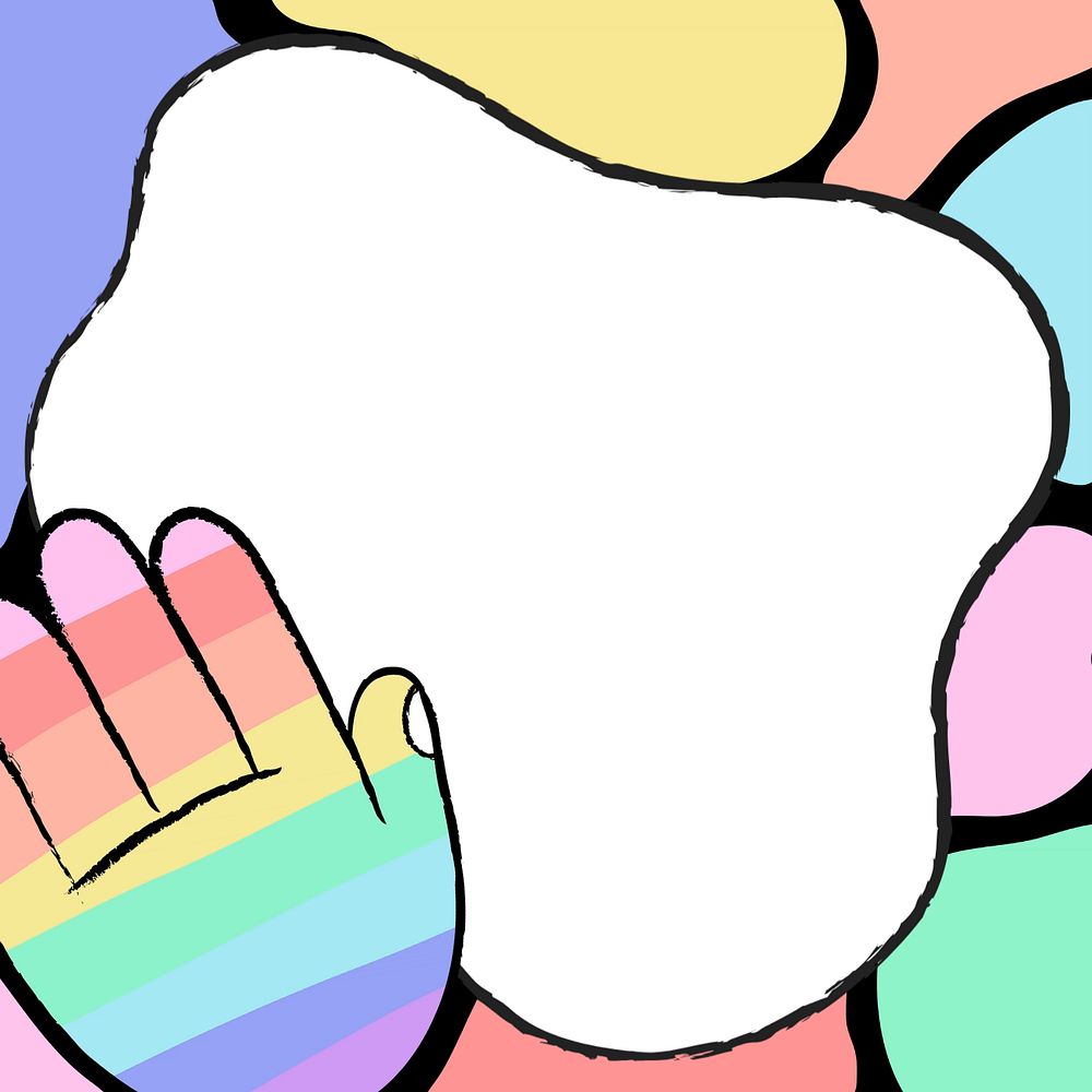 Pride rainbow hand, LGBTQ+ element editable design