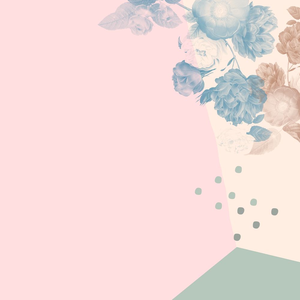 Pastel vintage flowers illustration, editable design