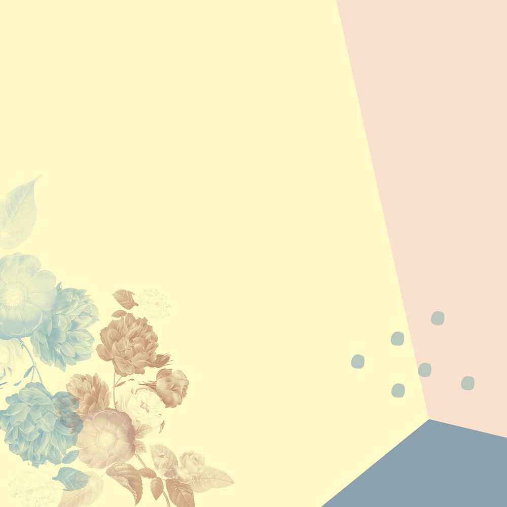 Pastel vintage flowers illustration, editable design