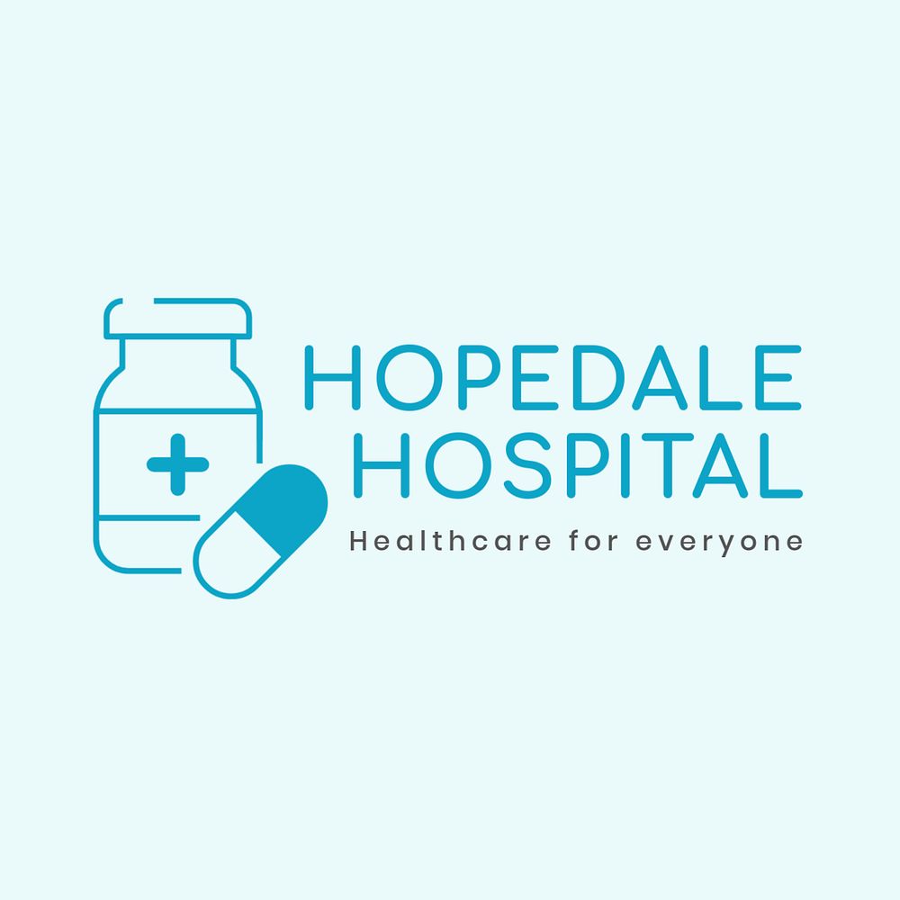 Hospital editable logo, line art design