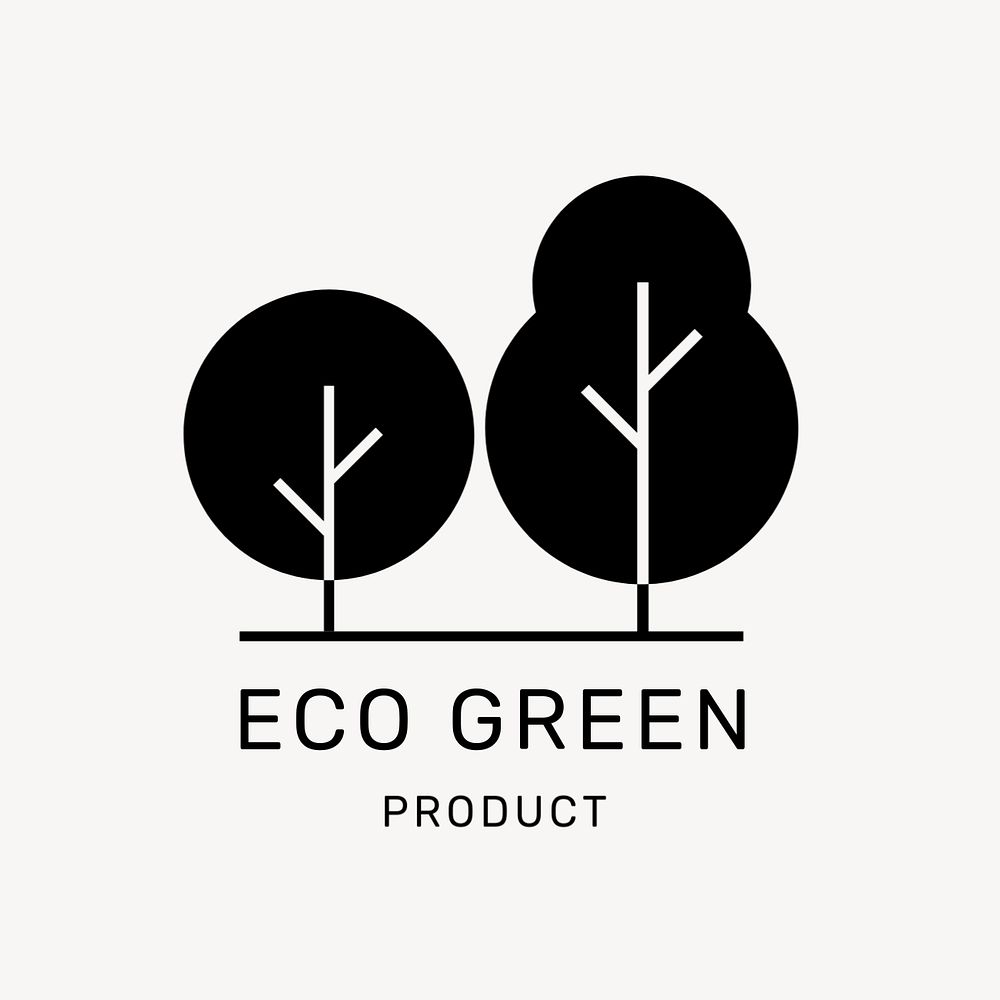 Eco business editable logo, line art design