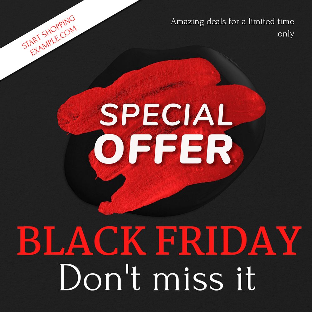 Black Friday post template, editable social media design