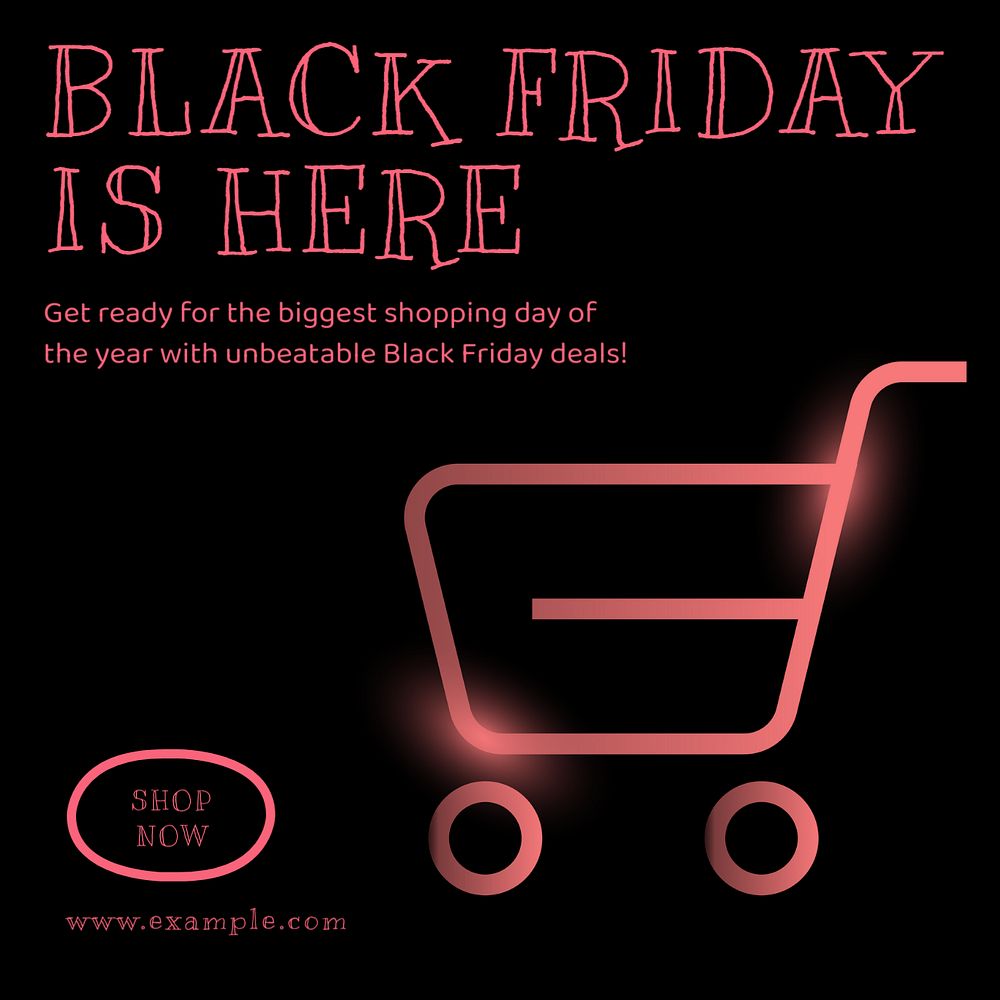 Black Friday post template, editable social media design