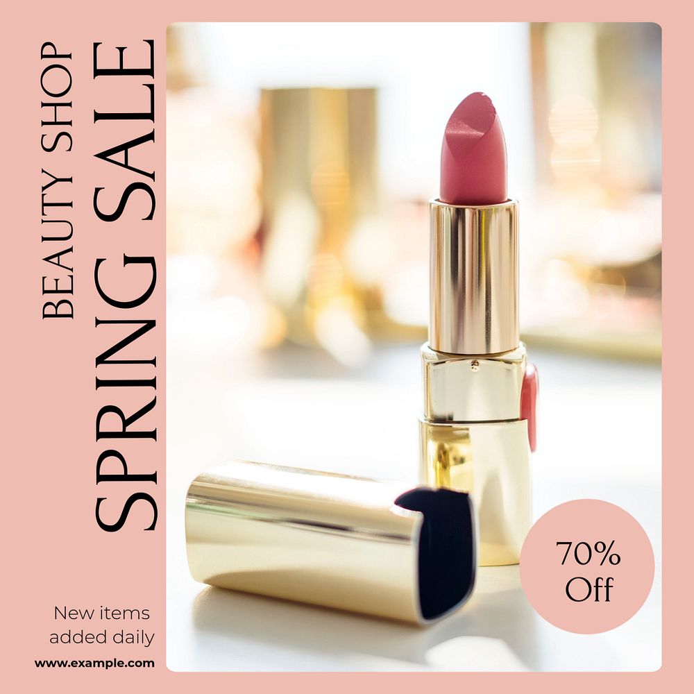 Spring sale Instagram post template, editable text
