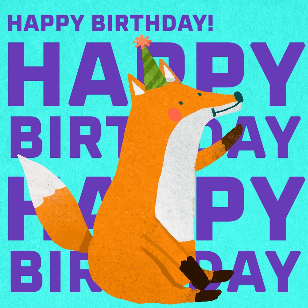 Happy birthday Instagram post template, editable text