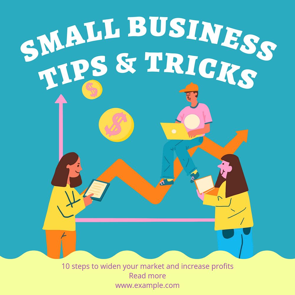 Small business tips Instagram post template, editable text