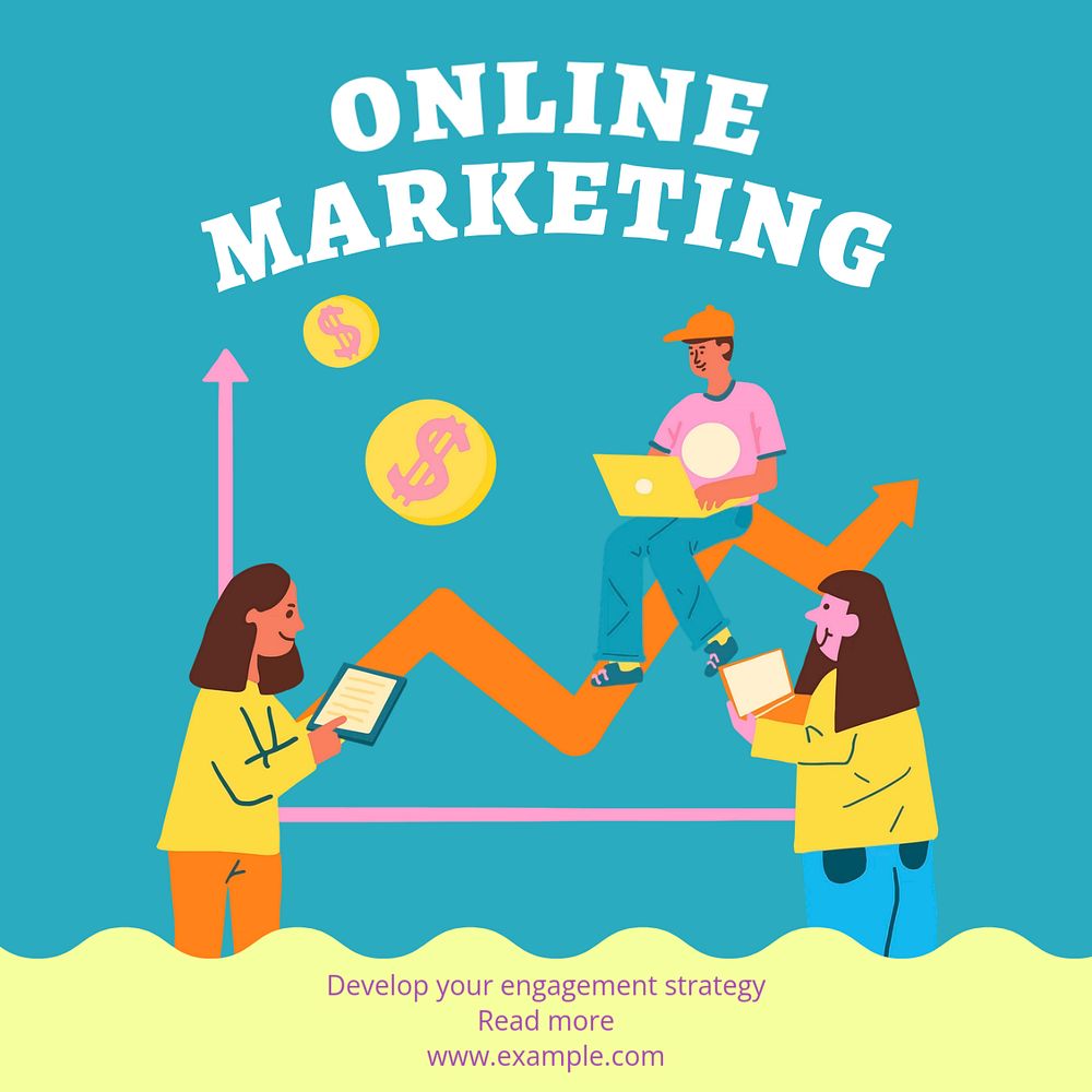 Online marketing Instagram post template, editable text