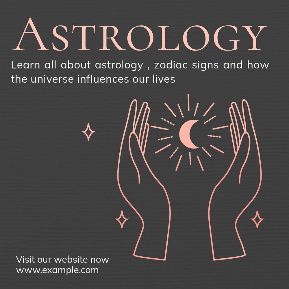 Astrology Instagram post template, editable text