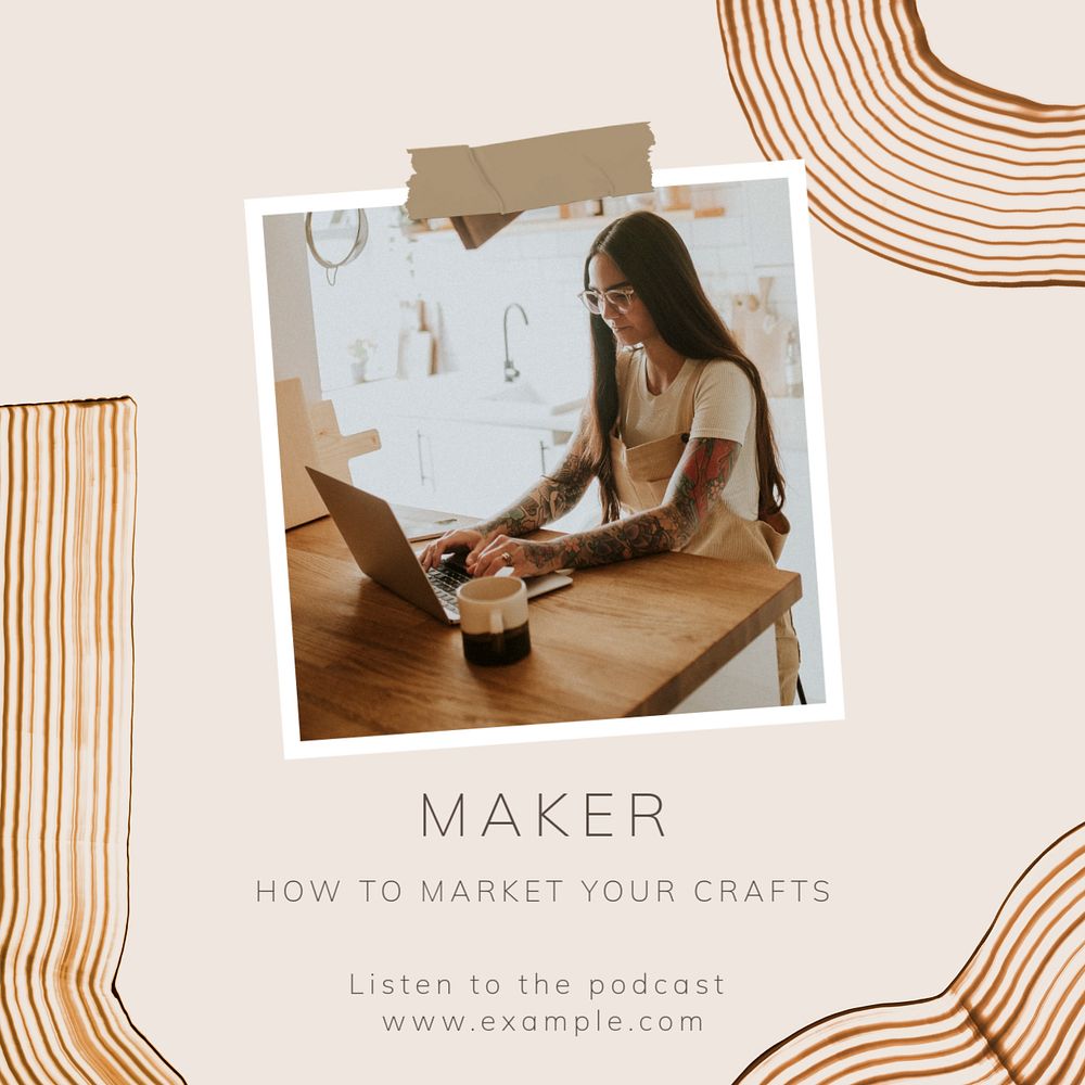 Maker Facebook post template, editable design