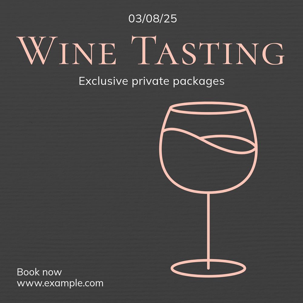 Wine tasting Instagram post template, editable text