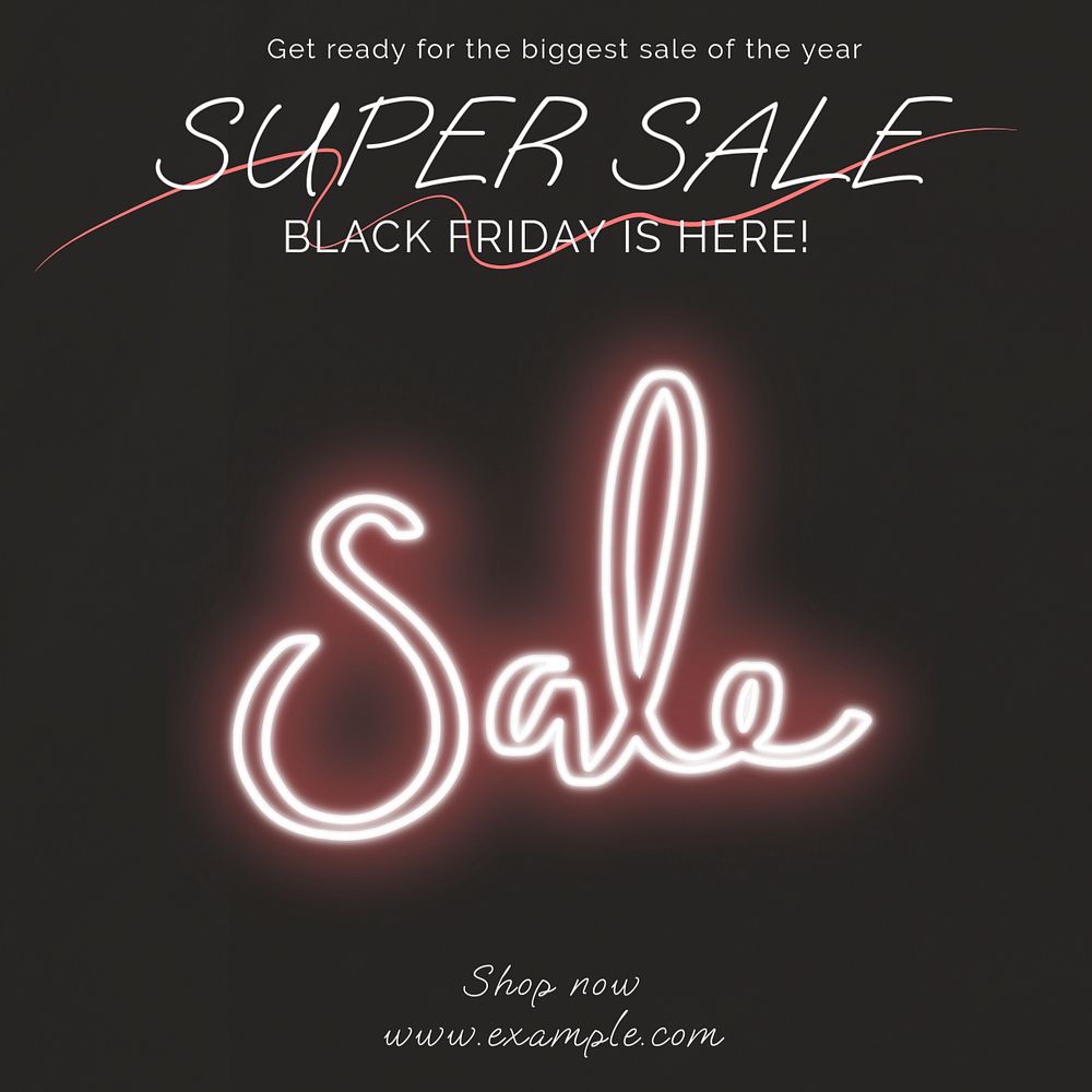 Black Friday sale post template, editable social media design