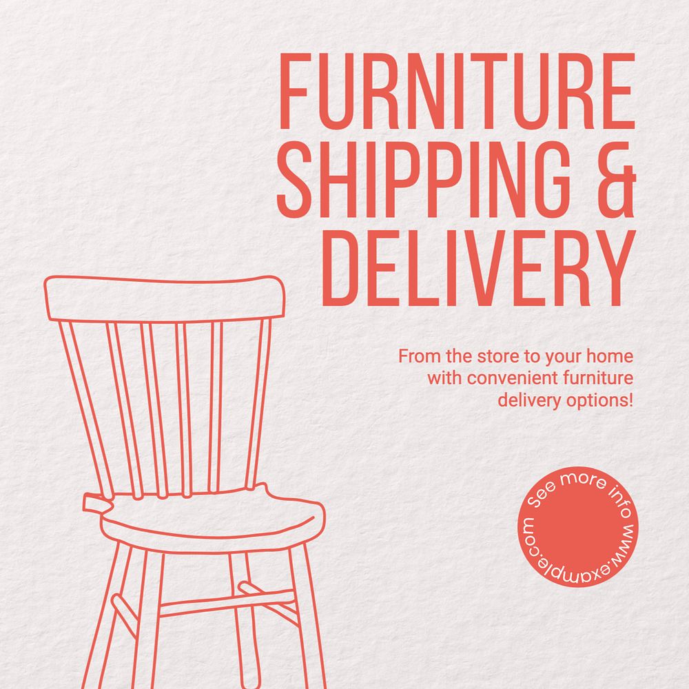 Furniture shipping Instagram post template, editable text