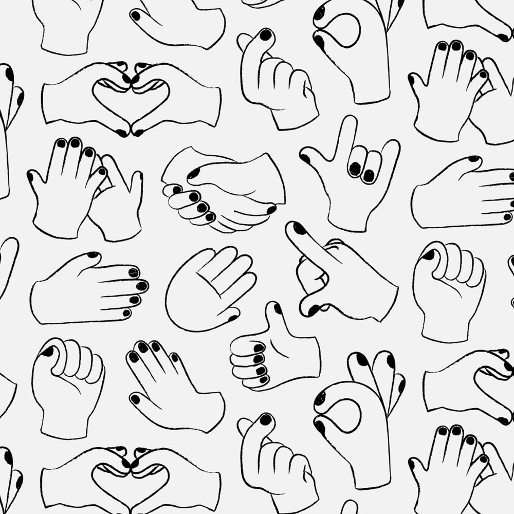 Hand gesture illustration, diversity editable design