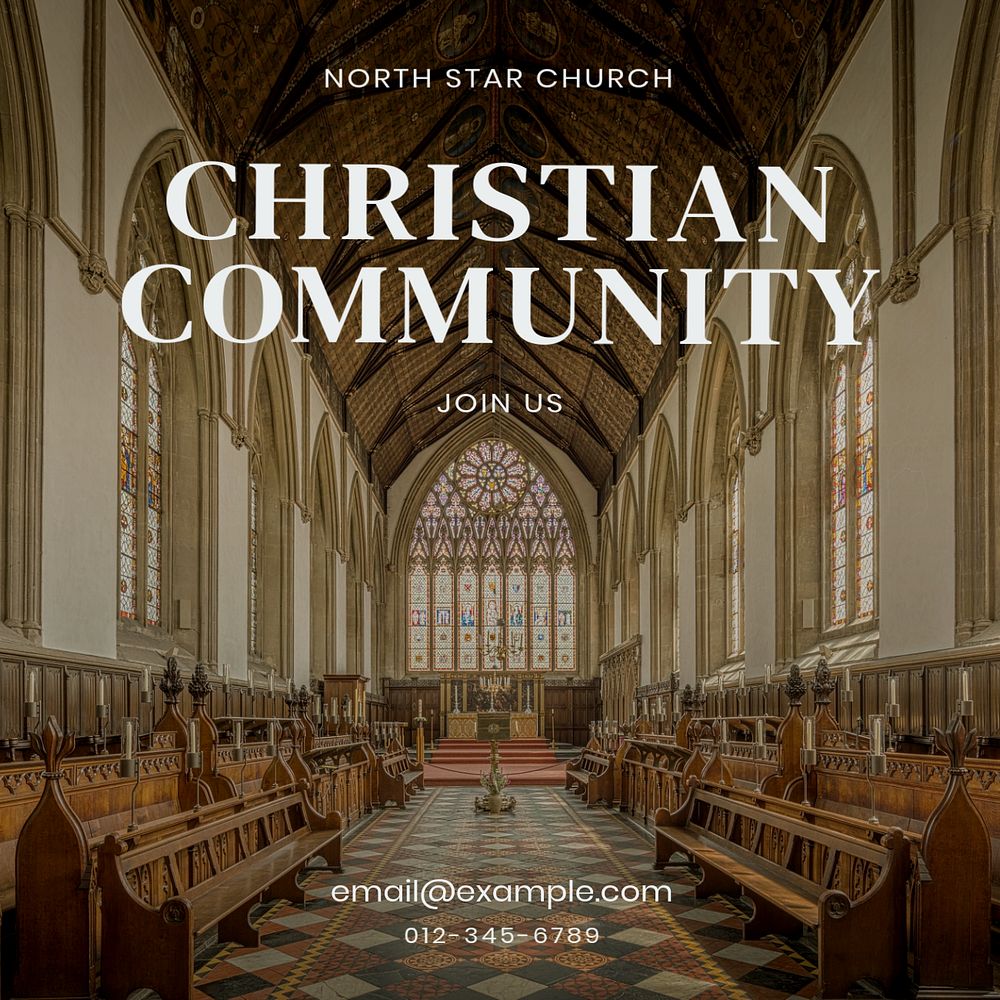 Christian community Facebook post template, editable design