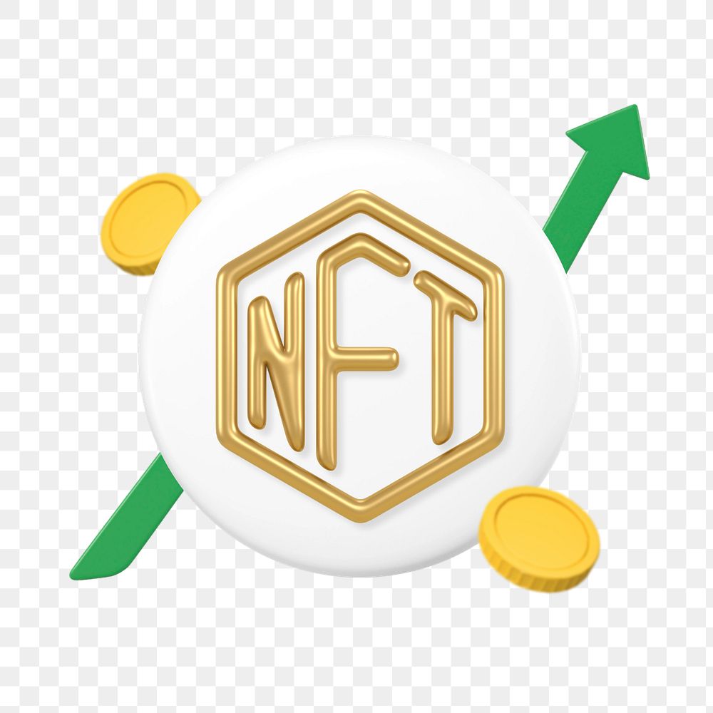 3D NFT cryptocurrency, element editable illustration