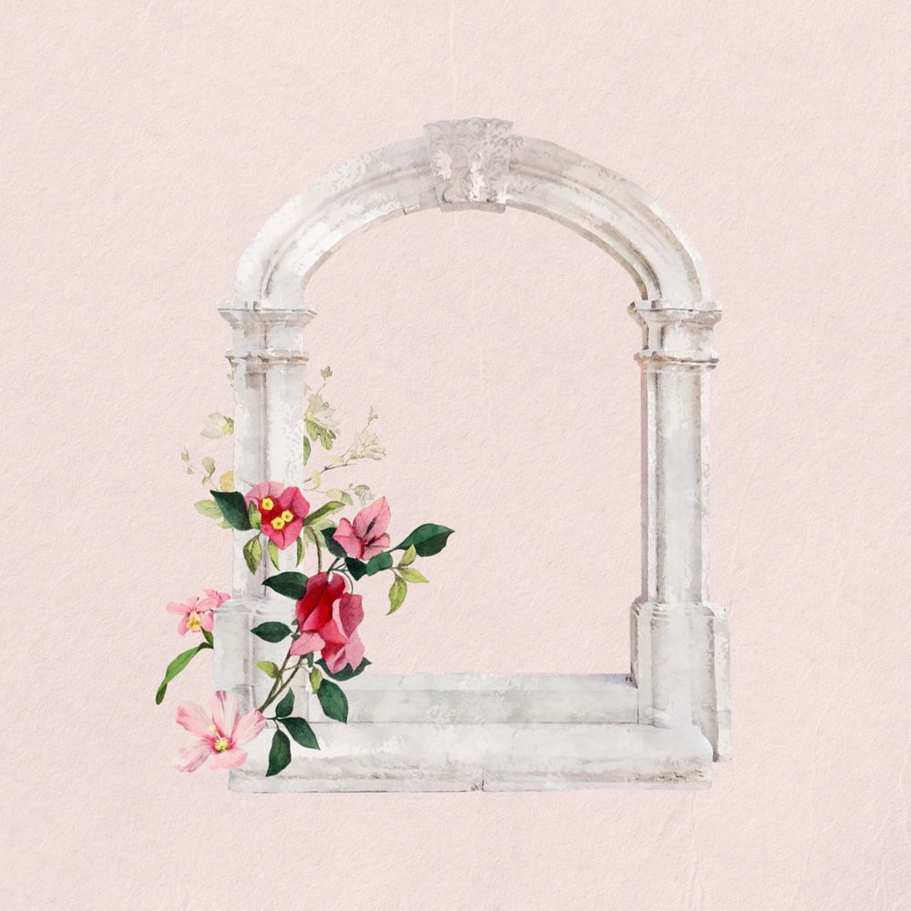 Watercolor arch window, editable remix design