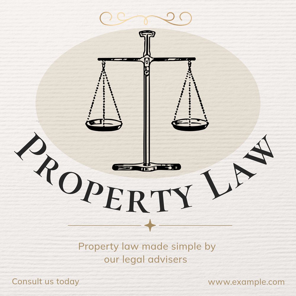 Property law Instagram post template, editable text