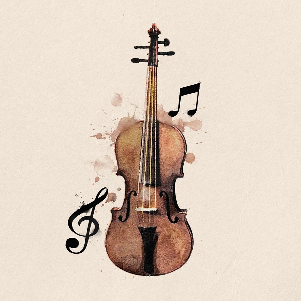 Aesthetic watercolor cello, editable remix design