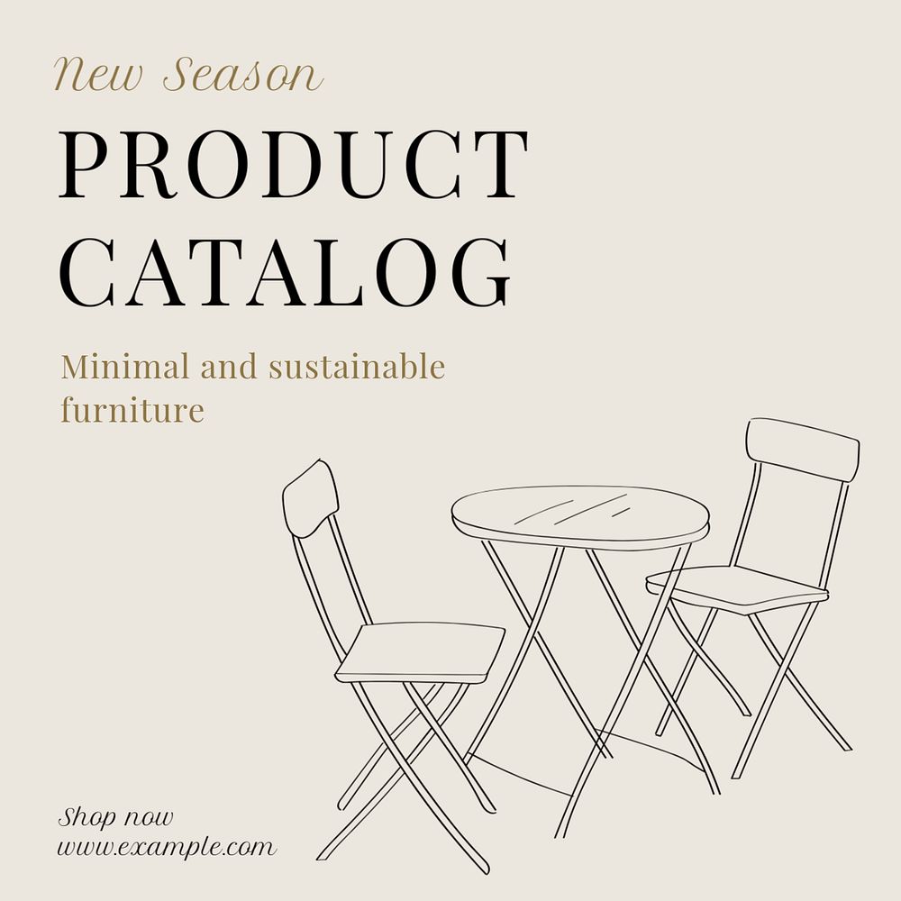 Product catalog Instagram post template, editable text