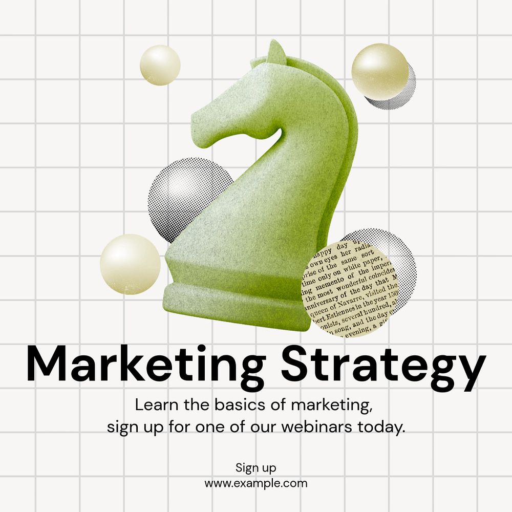 Marketing strategy Instagram post template, editable text