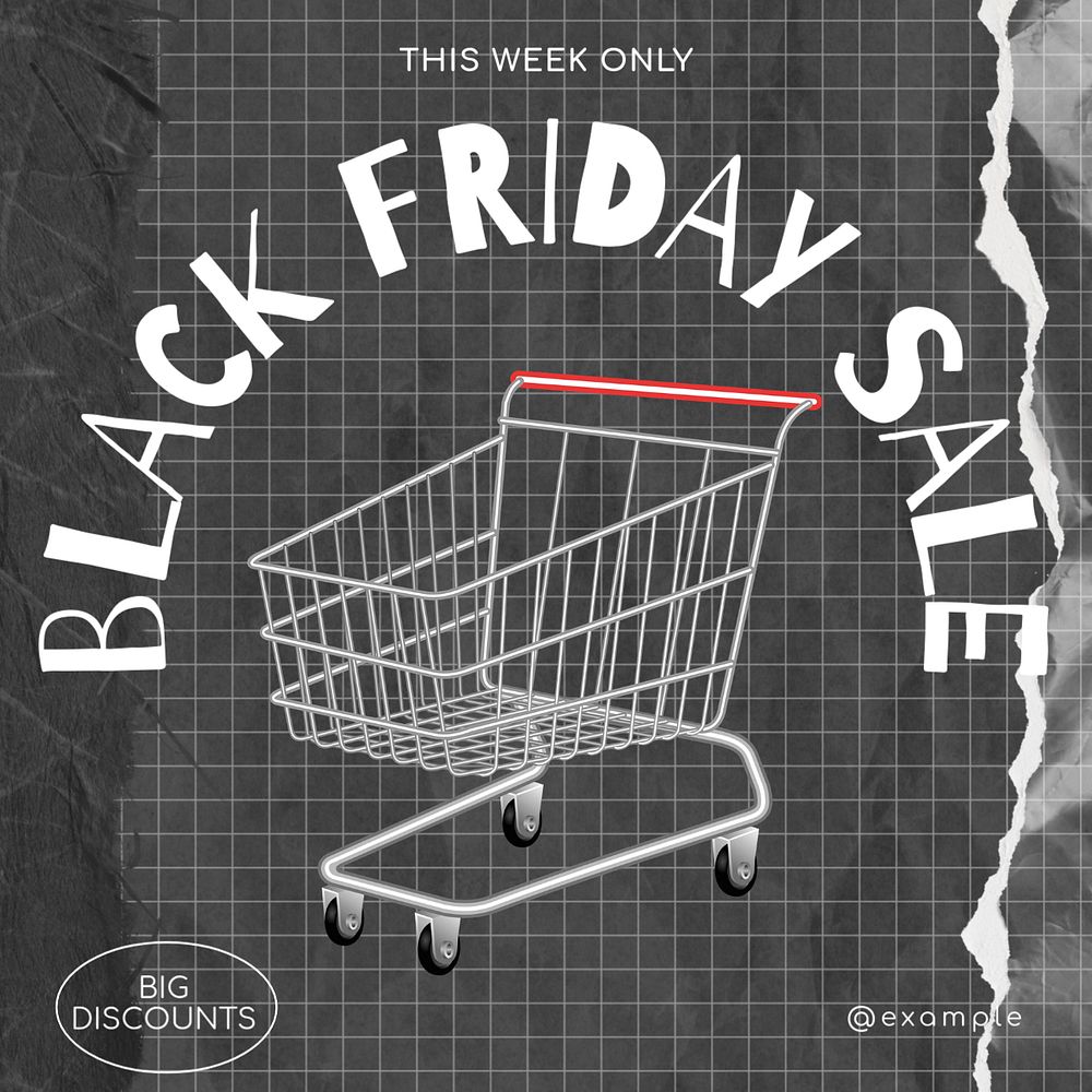 Black Friday Instagram post template, editable text