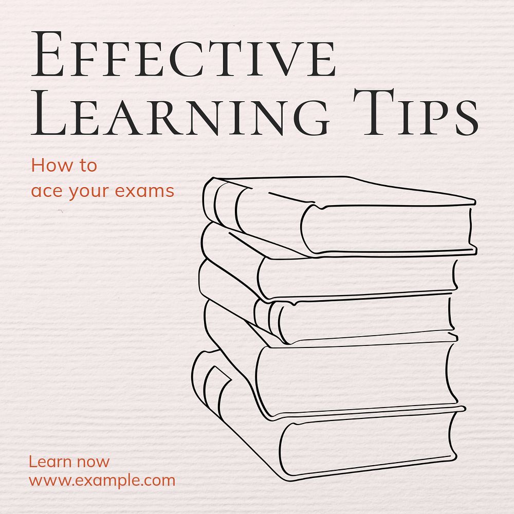 Learning tips Instagram post template, editable text