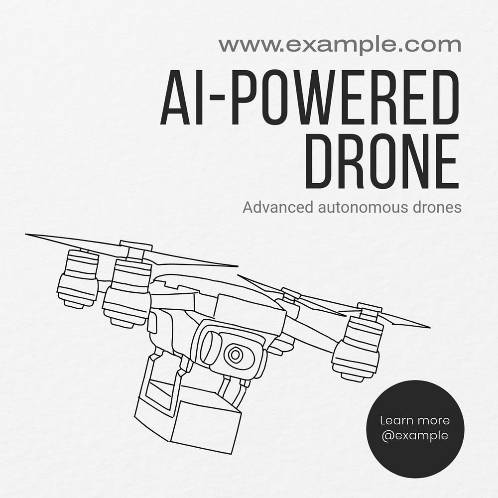 AI drone Instagram post template, editable text