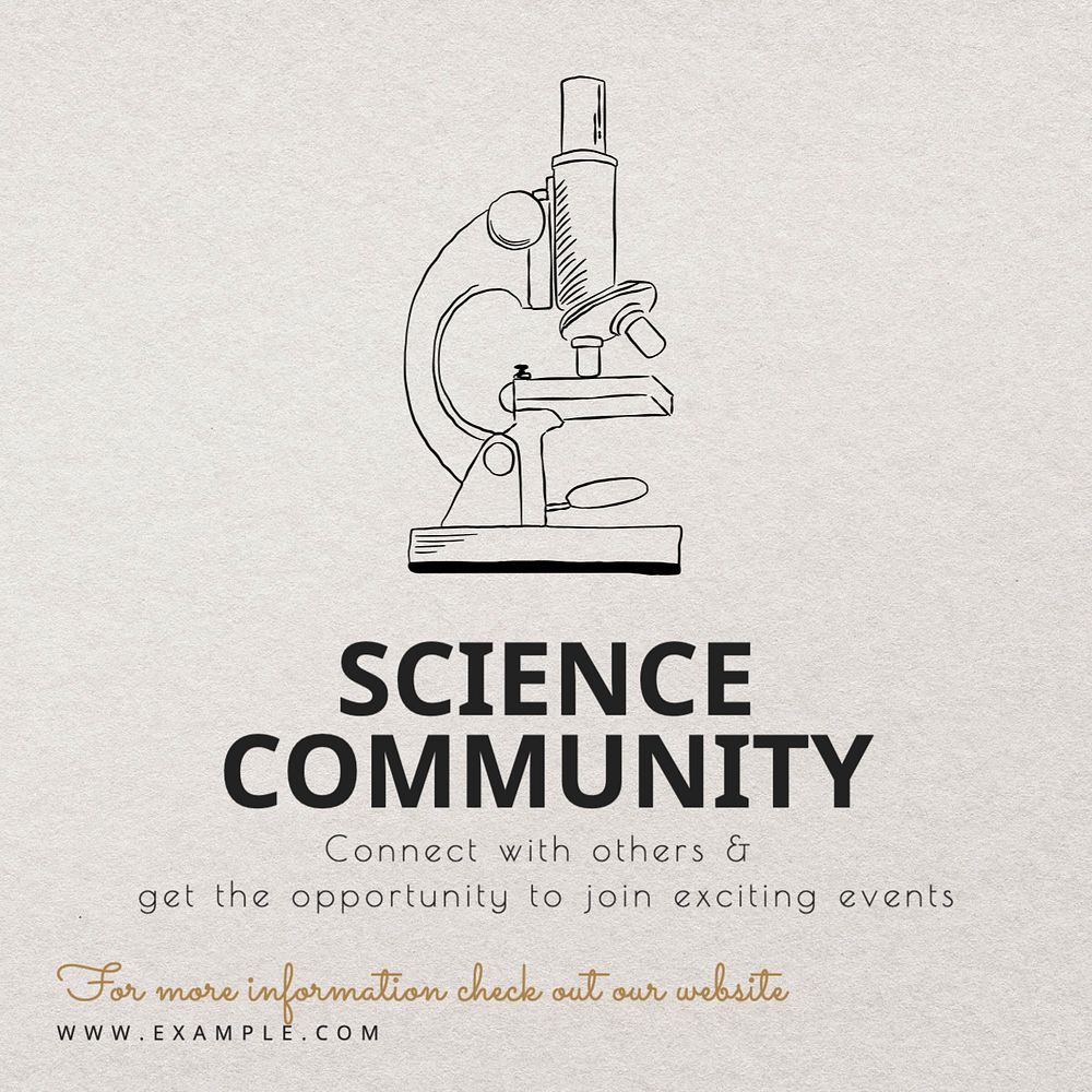 Science community Instagram post template, editable text