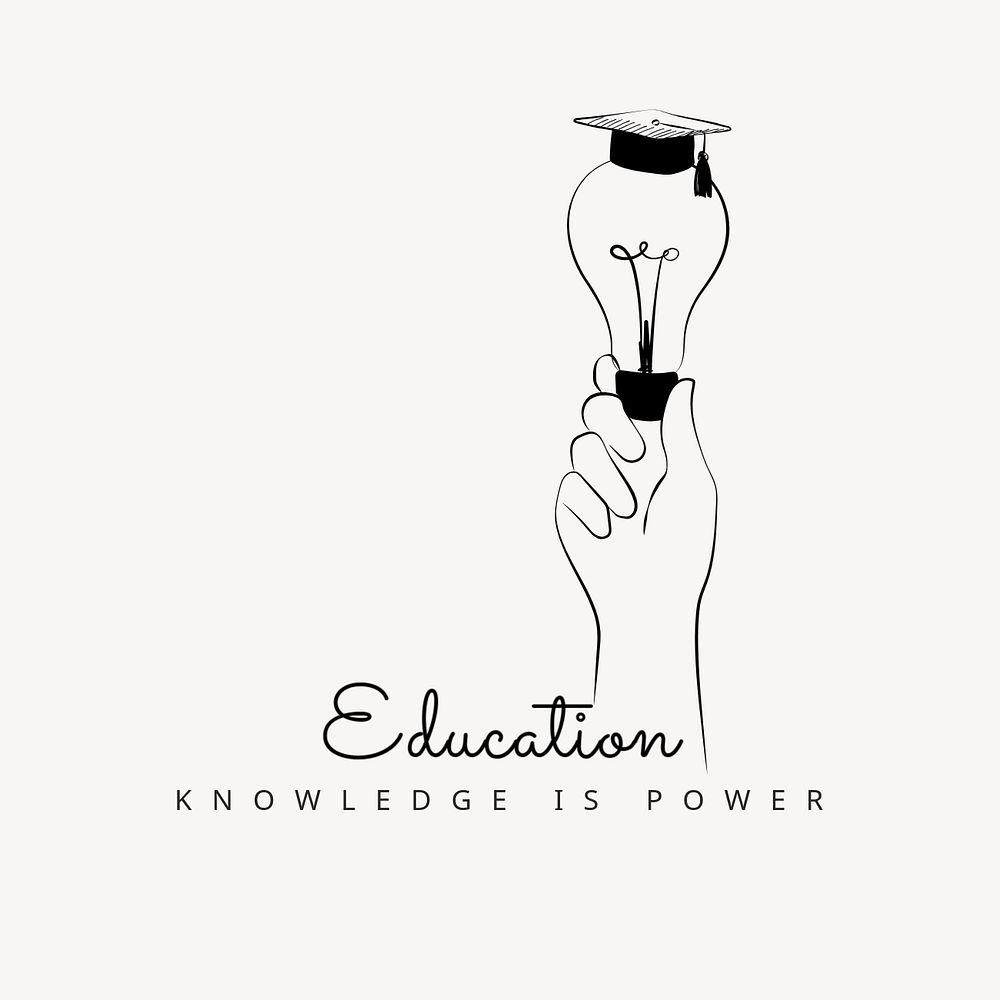 Knowledge is power logo template, editable text