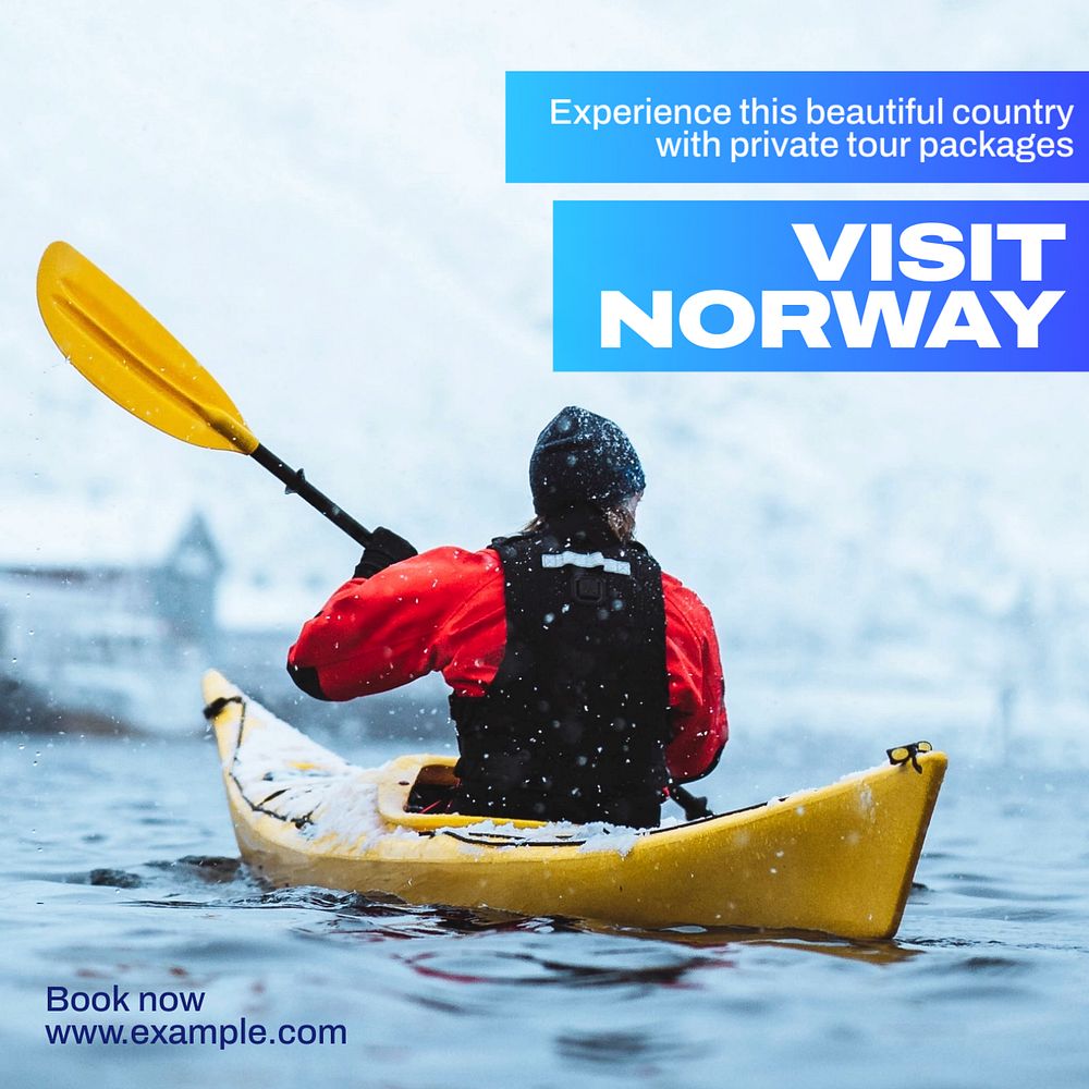 Visit Norway Instagram post template, editable text