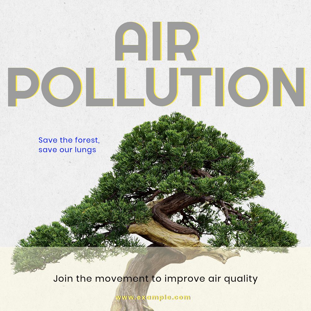 Air pollution Instagram post template, editable text