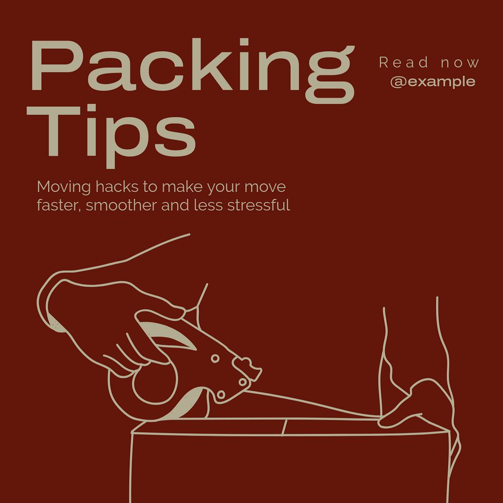 Packing tips Instagram post template, editable text