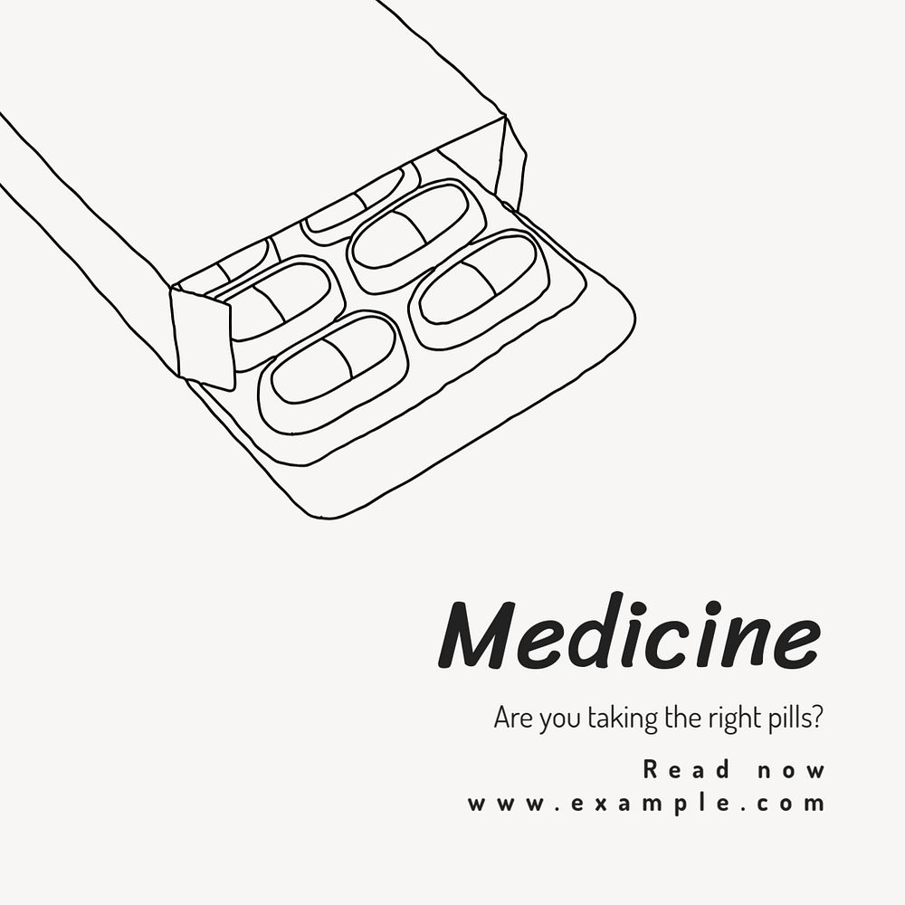 Medicine Instagram post template, editable text