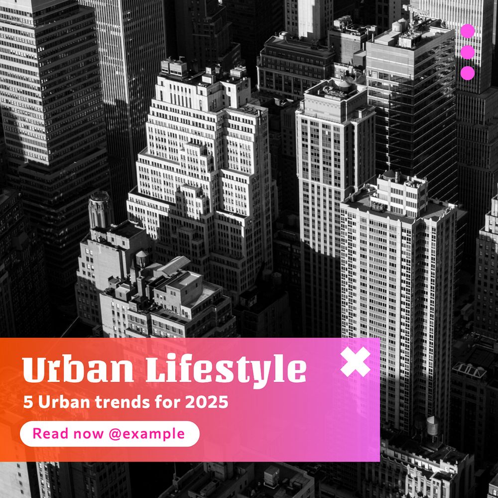 Urban lifestyle Instagram post template, editable text