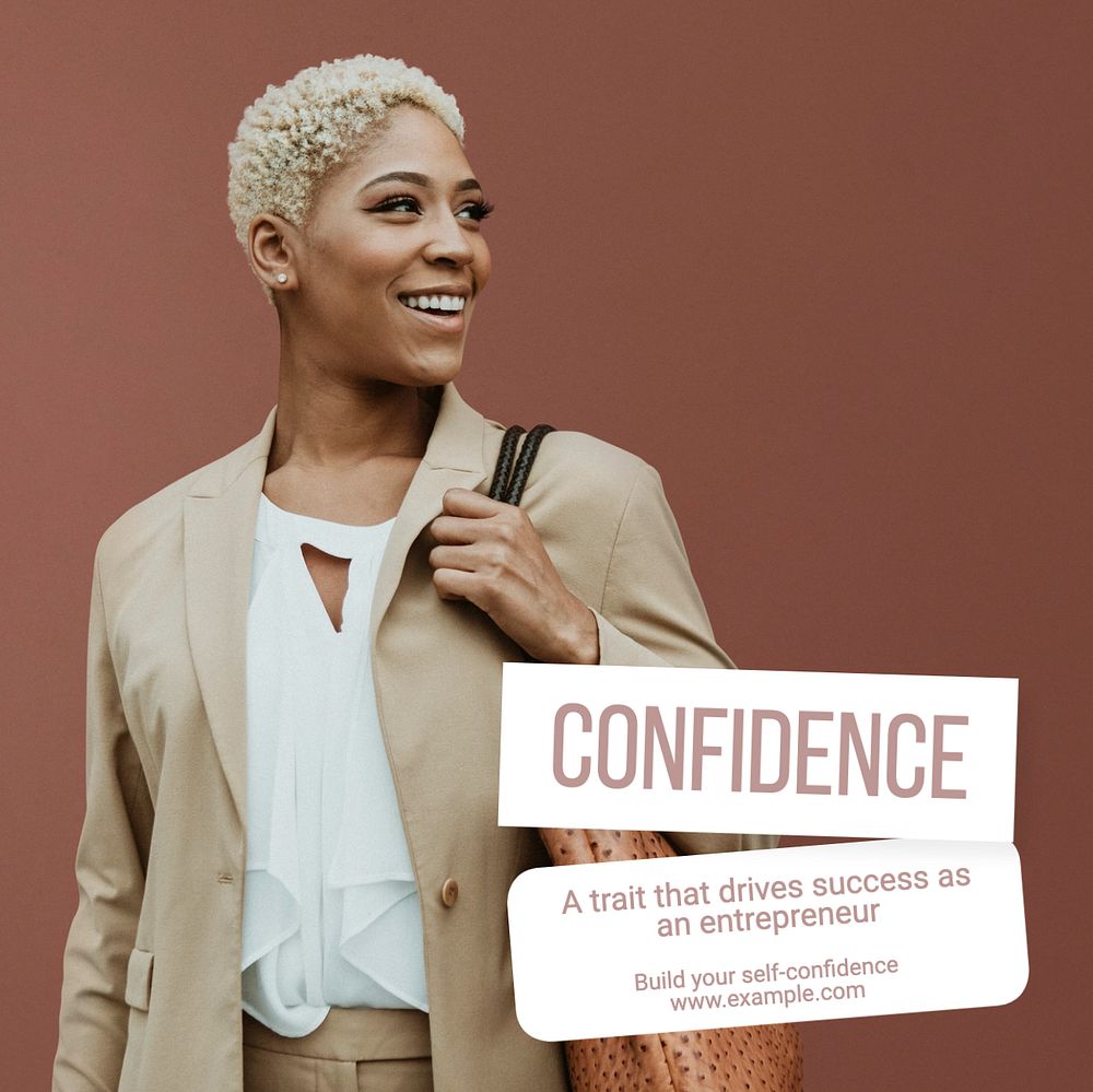 Confidence Instagram post template, editable text