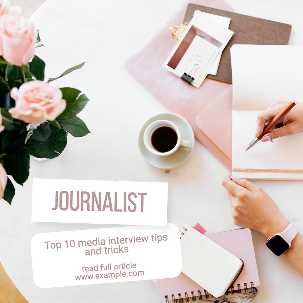 Journalist Instagram post template, editable text