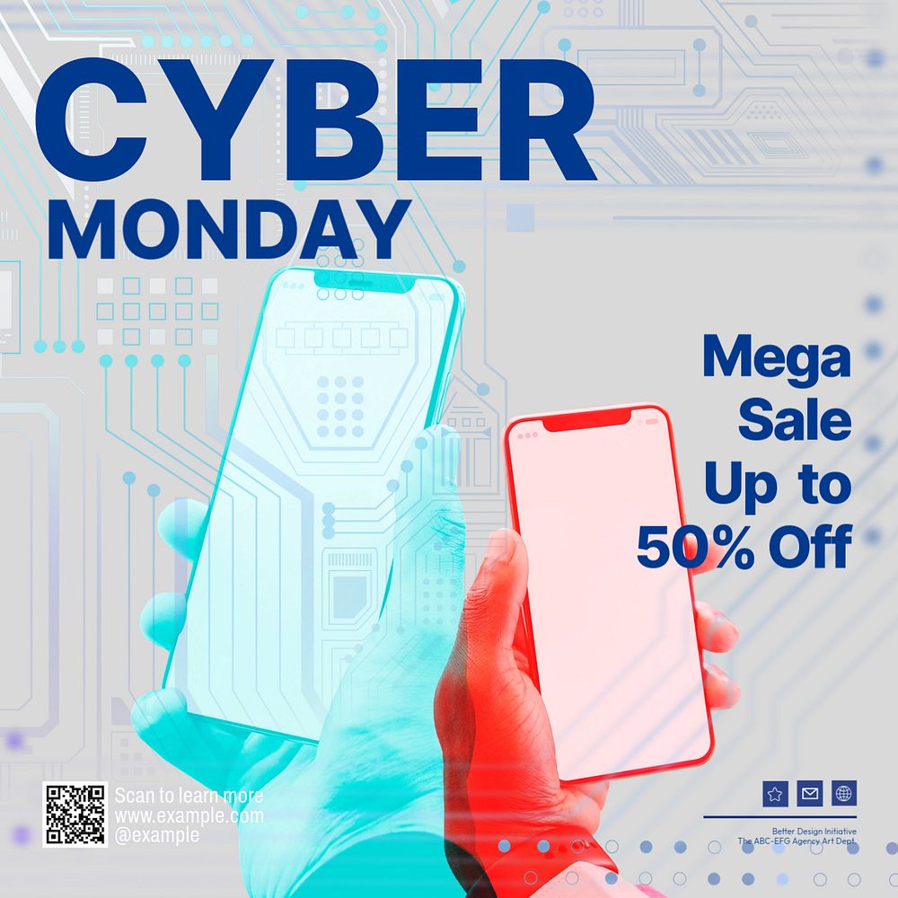 Cyber monday Instagram post template, editable text