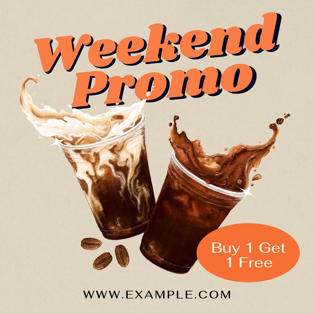 Weekend promotion Facebook post template, editable design