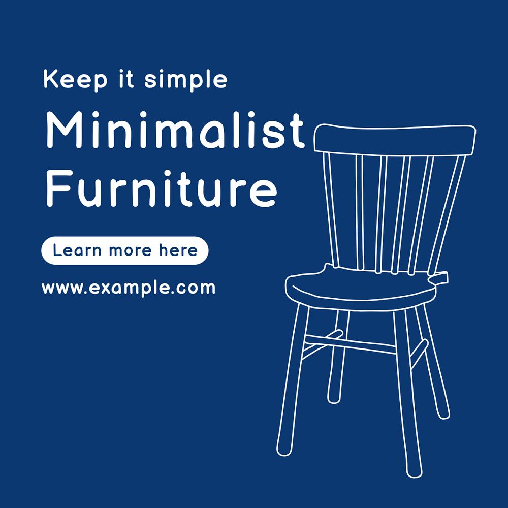 Minimalist furniture Instagram post template, editable text