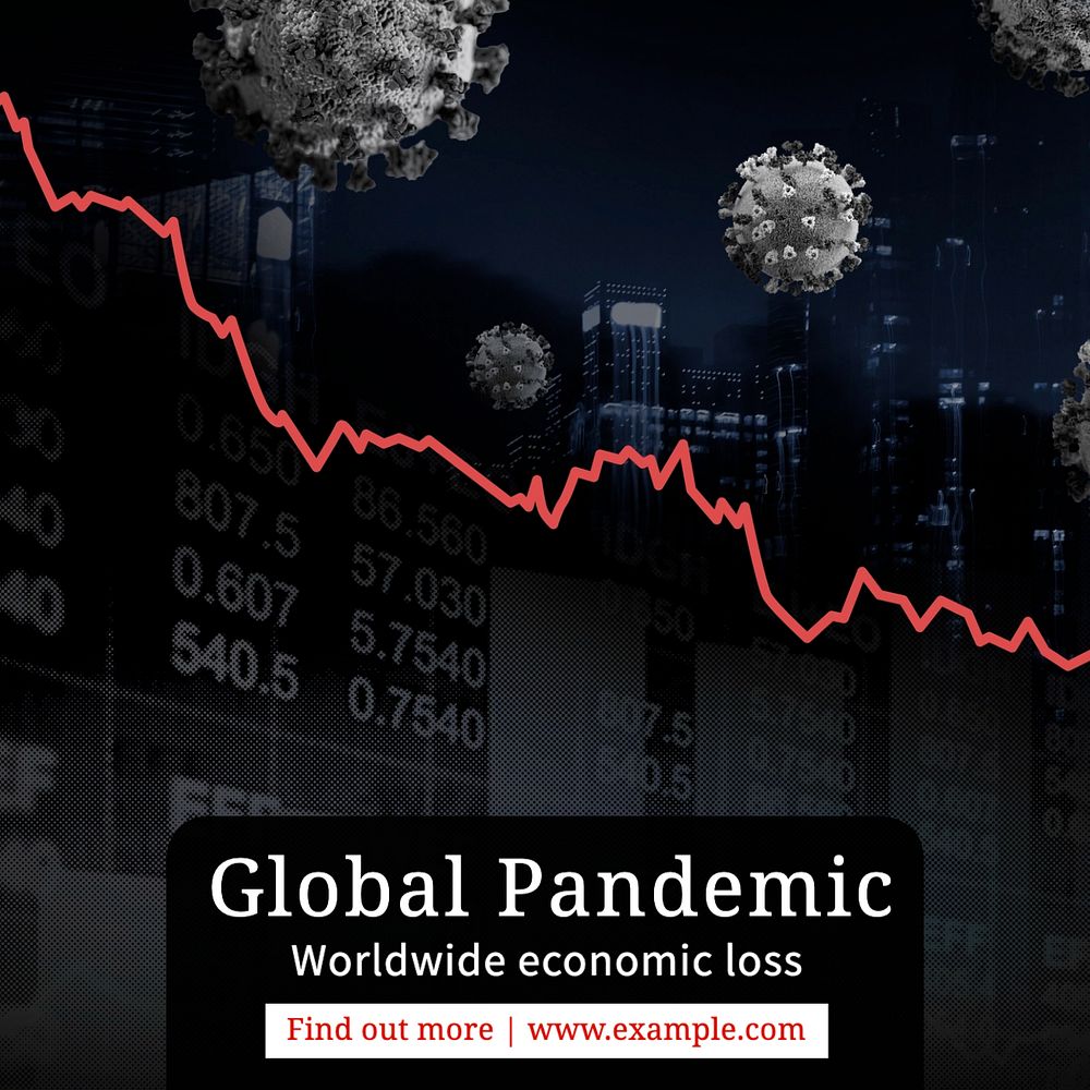 Global pandemic Instagram post template, editable text