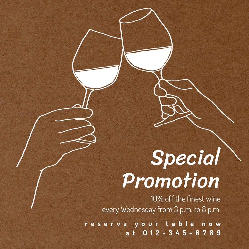 Special promo dinner Instagram post template, editable text