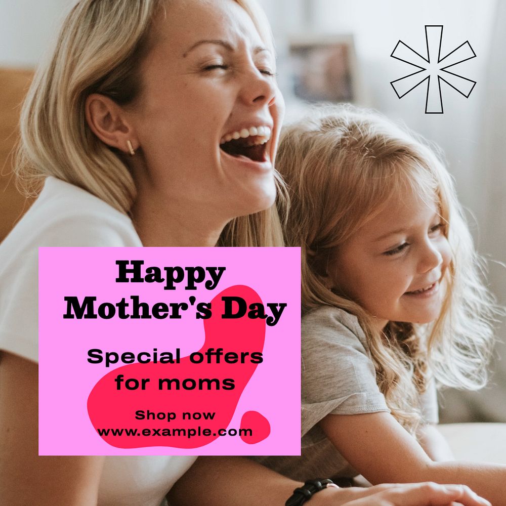 Mother's day sale Instagram post template, editable text