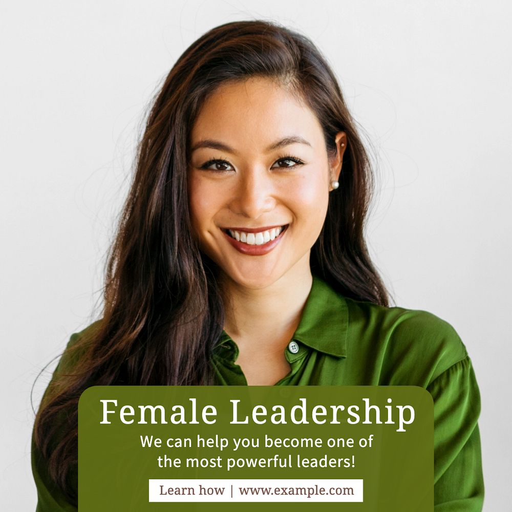 Female leadership Instagram post template, editable text