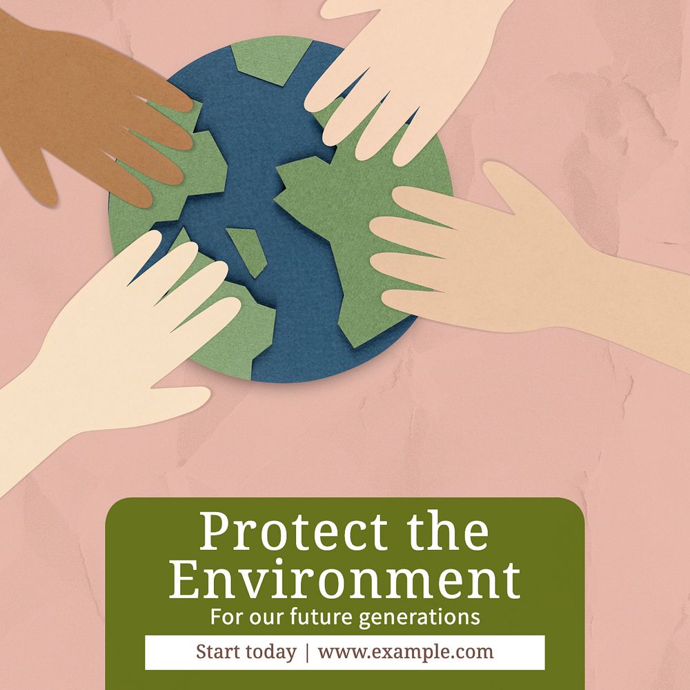 Protect the environment Instagram post template, editable text