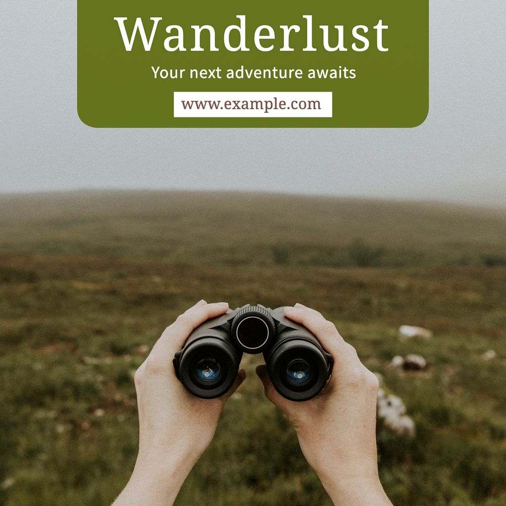 Wanderlust Instagram post template, editable text