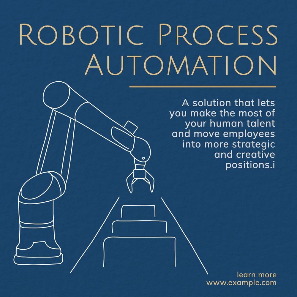 Robotic process automation Instagram post template, editable text