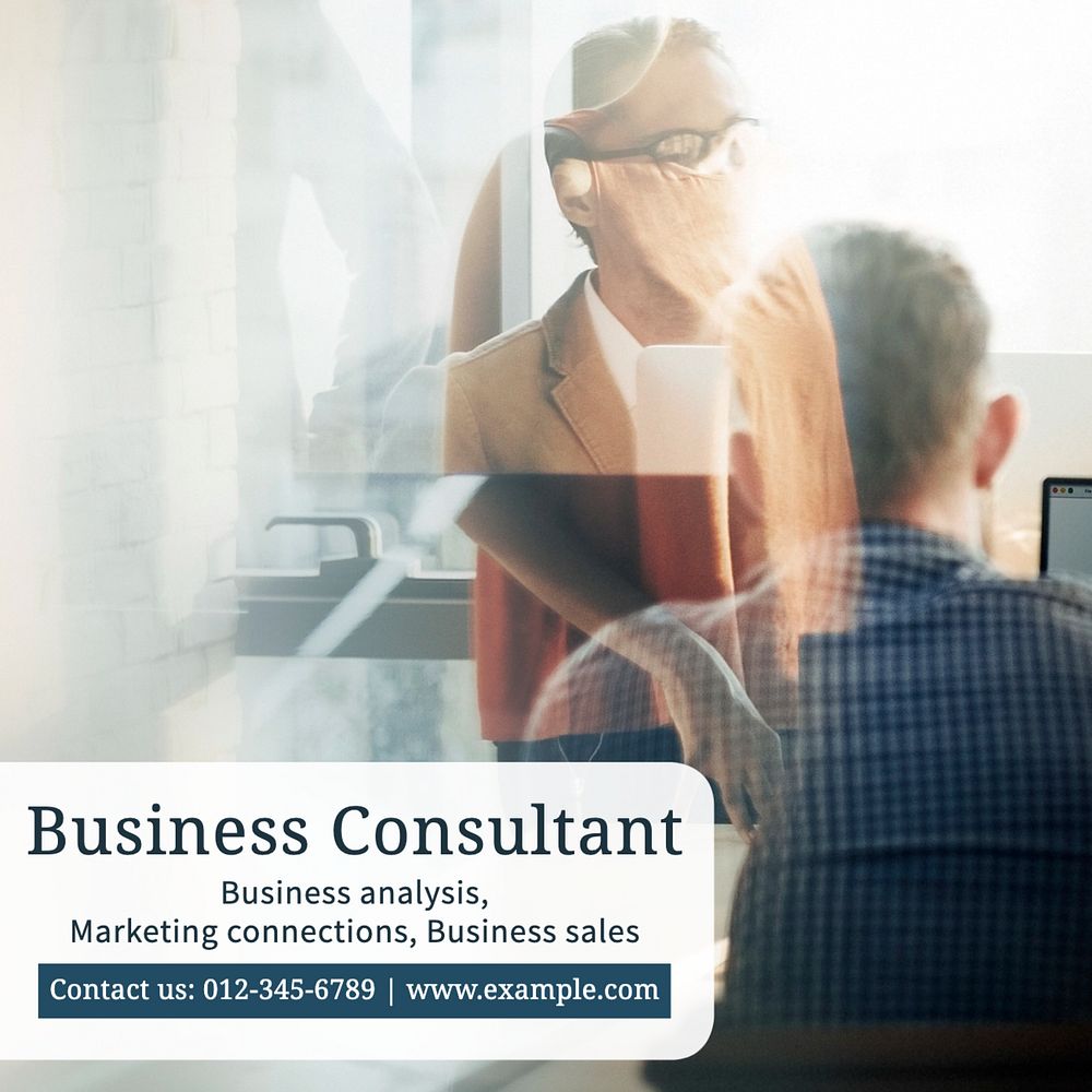 Business consultant Instagram post template, editable text