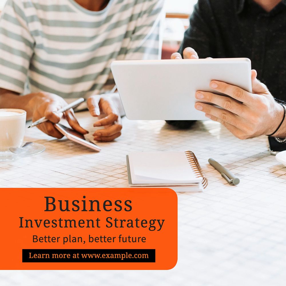 Business investment strategy Instagram post template, editable text